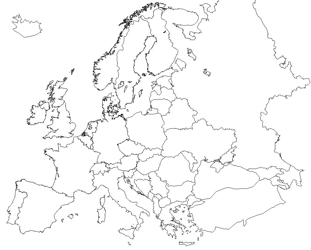 Mapa Konturowa Europy Z Nazwami Państw Mapa konturowa Europy - KWEJK.pl - najlepszy zbiór obrazków z Internetu!