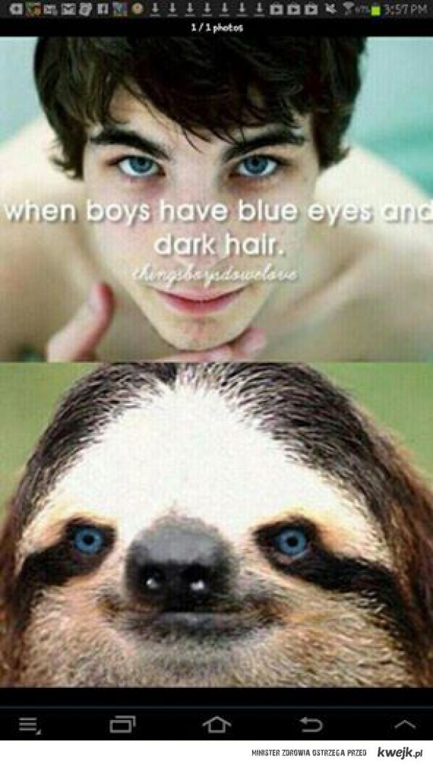 When boys have a blue eyes and dark hairs