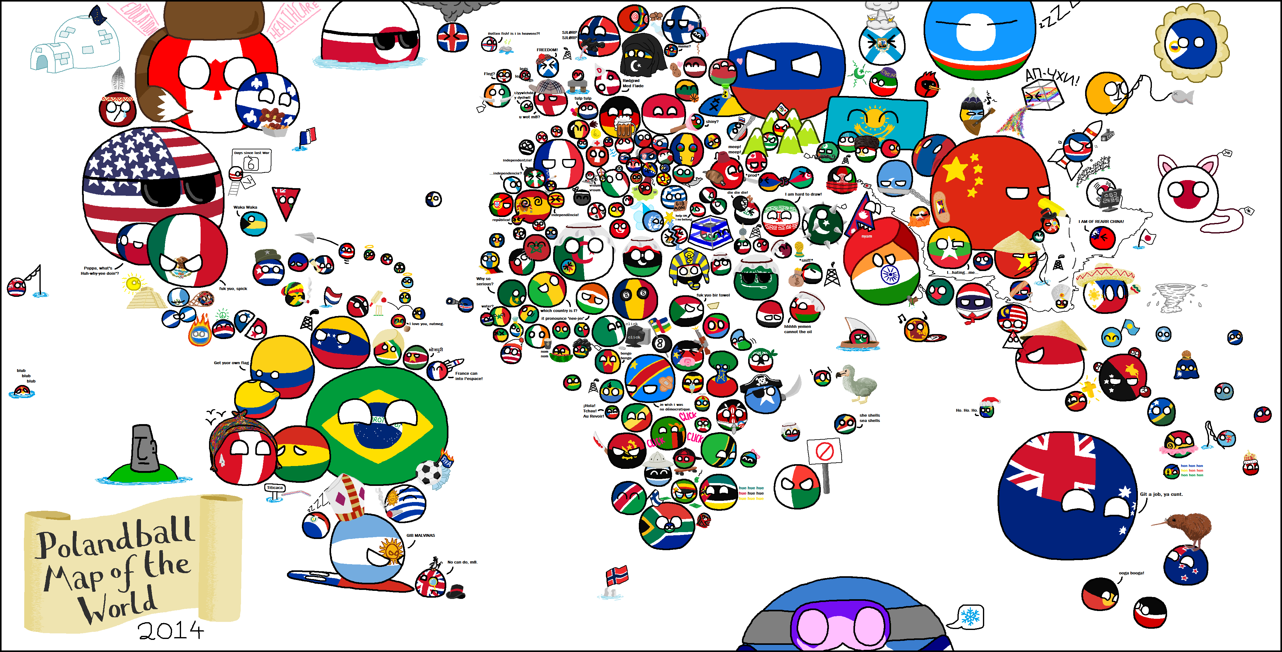 Polandball Map of the World 2014