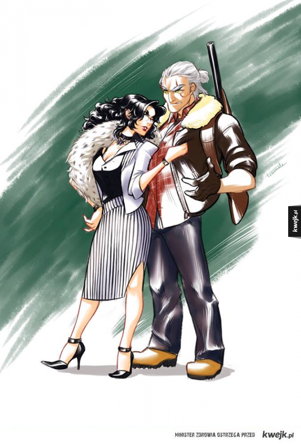Geralt i Yennefer w wersji współczesnej