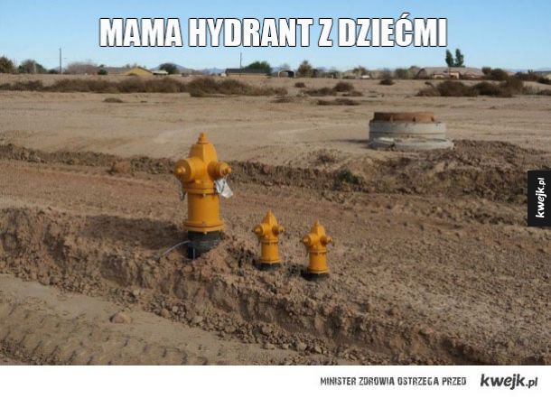 Mama hydrant z dziećmi