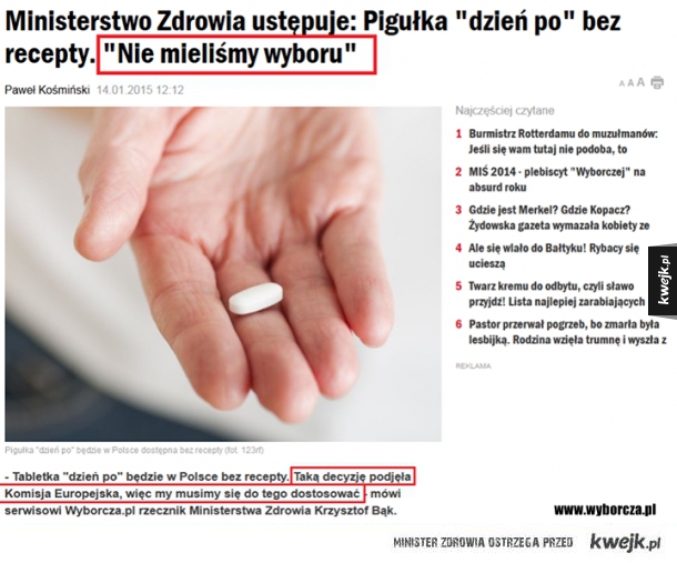 Pigułka "dzień po" bez recepty.