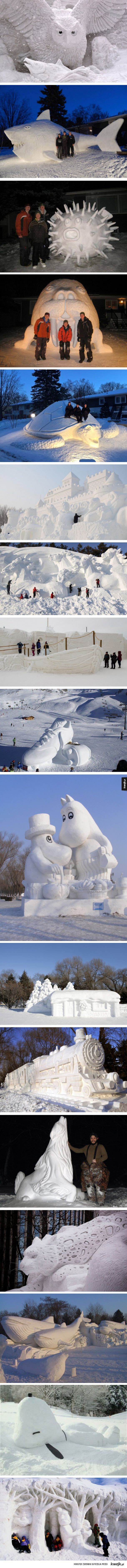 Śnieżne rzeźby