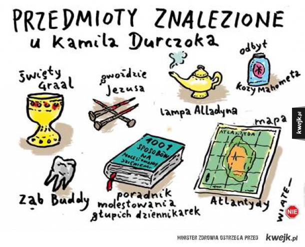 Przedmioty znalezione u Kamila Durczoka