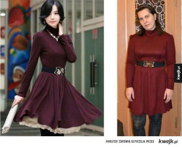 Zdjęcia pokazujące jak w rzeczywistości wyglądają ubrania kupione przez internet