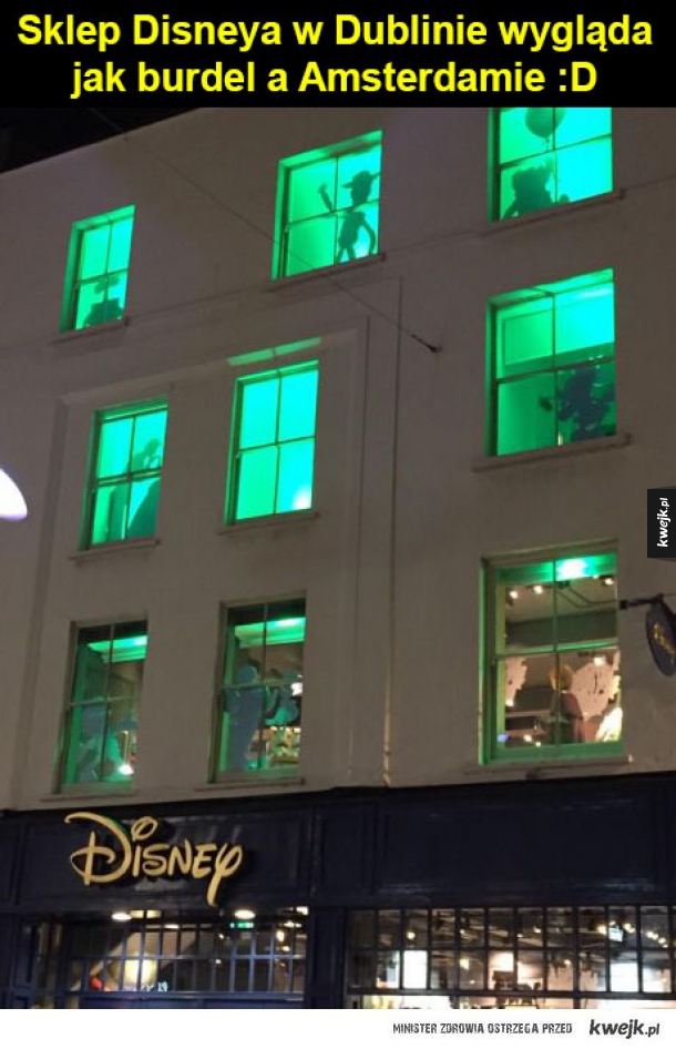 Sklep Disneya w Dublinie wygląda jak burdel a Amsterdamie :D