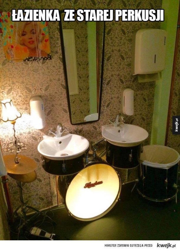 Łazienka ze starej perkusji