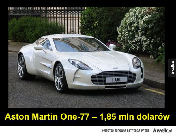 Aston Martin One-77 – 1,85 mln dolarów