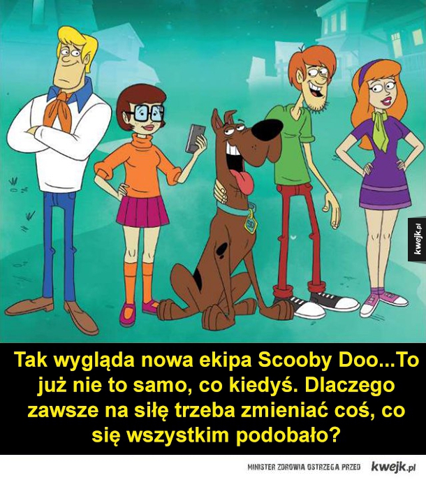 Tak wygląda nowa ekipa Scooby Doo...To już nie to samo, co kiedyś. Dlaczego zawsze na siłę trzeba zmieniać coś, co się wszystkim podobało?