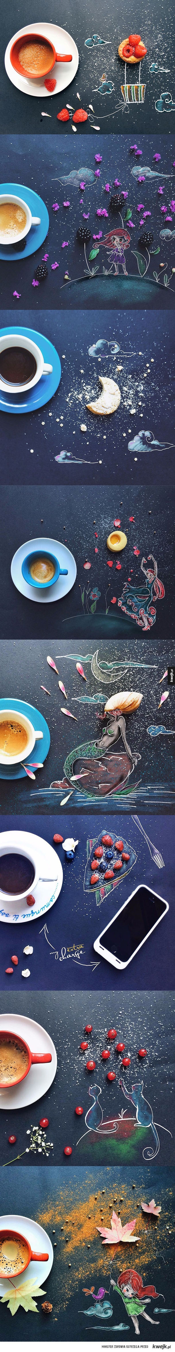 Piękna sztuka przy porannej kawie