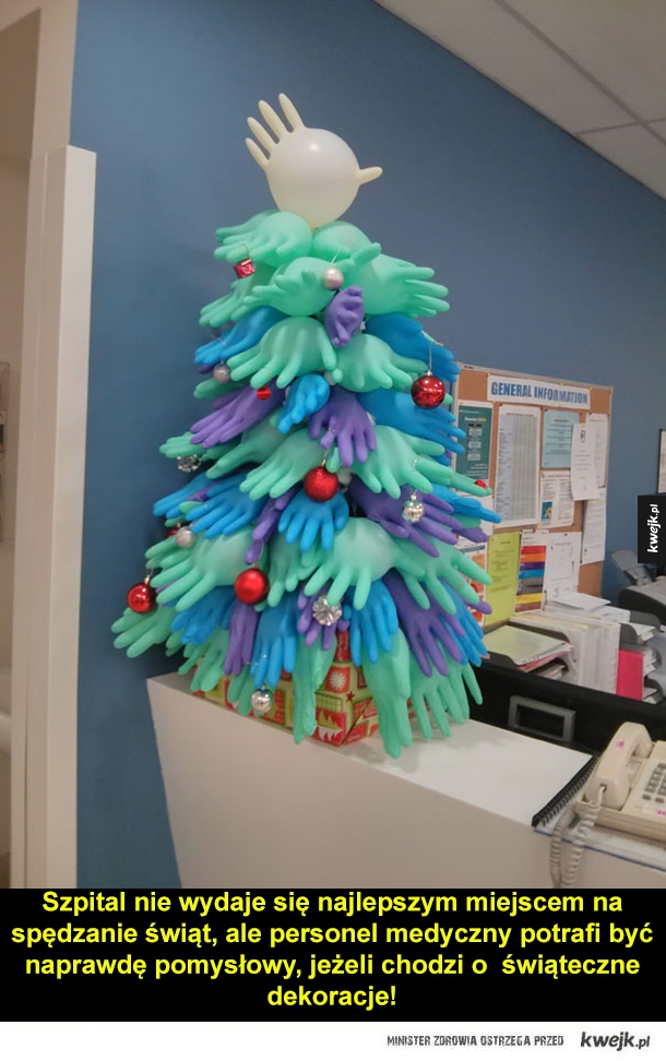 Szpital nie wydaje się najlepszym miejscem na spędzanie świąt, ale personel medyczny potrafi być naprawdę pomysłowy, jeżeli chodzi o  świąteczne dekoracje!