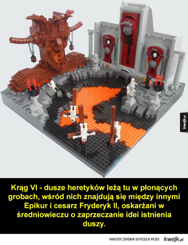 9 kręgów piekielnych Dantego zrobionych z LEGO
