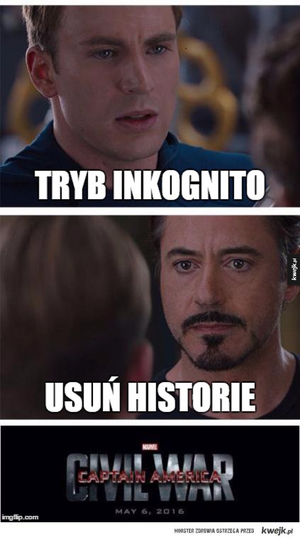 Tryb inkognito, usuń historie