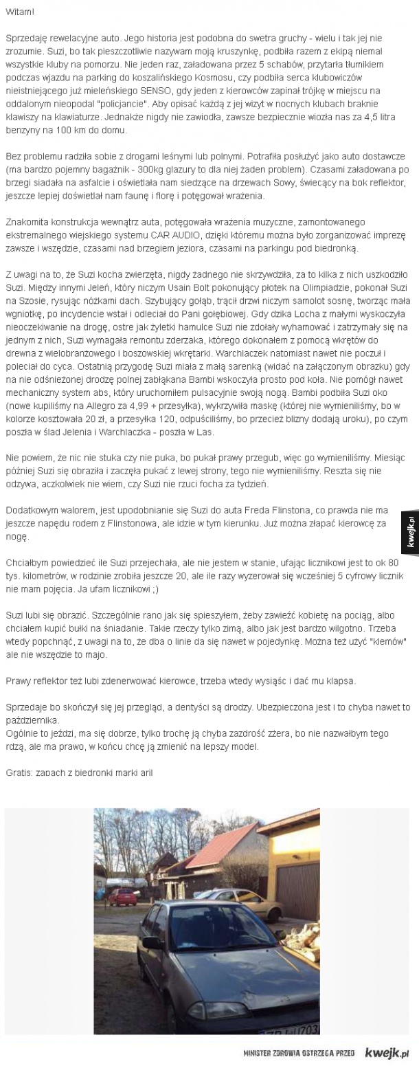 To auto jest jak sweter Gruchy - jego historii wielu nie zrozumie.