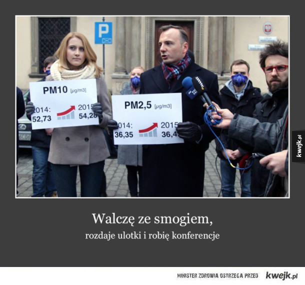Bojowa postawa  Łukasza Gibały w walce ze smogiem w Krakowie