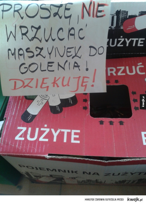 Pojemnik na zużyte baterie...