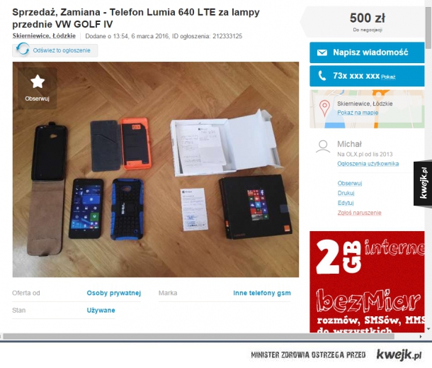 Telefon za lampy do golfa