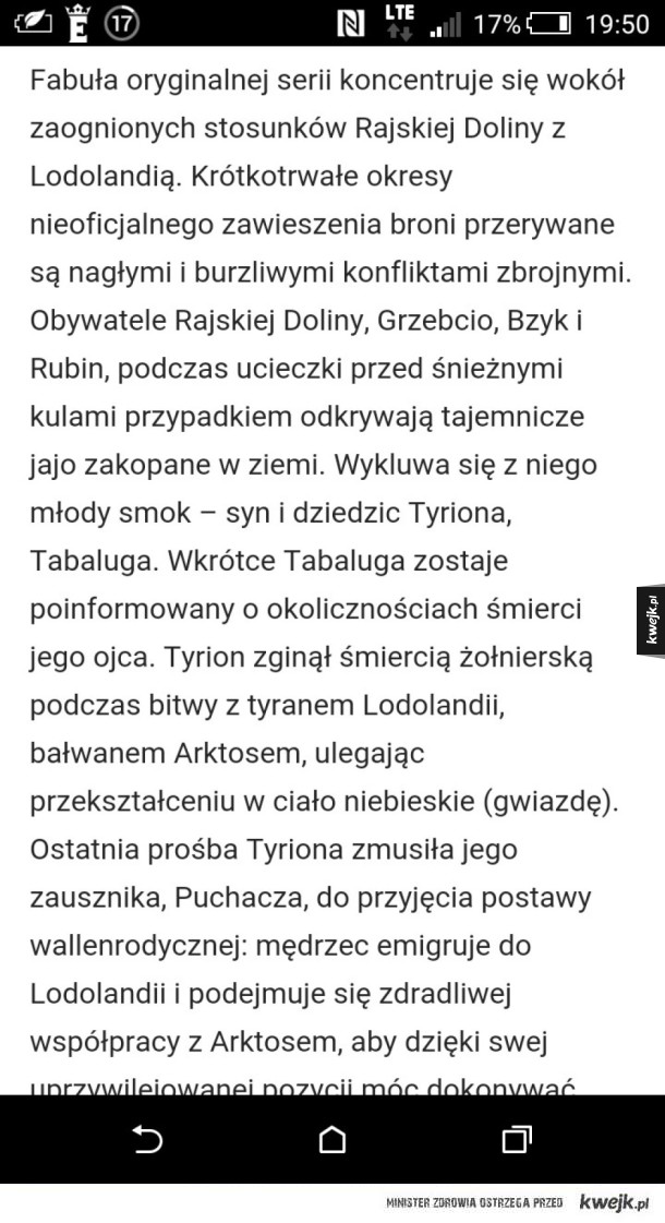 Tabaluga to jednak poważna bajka