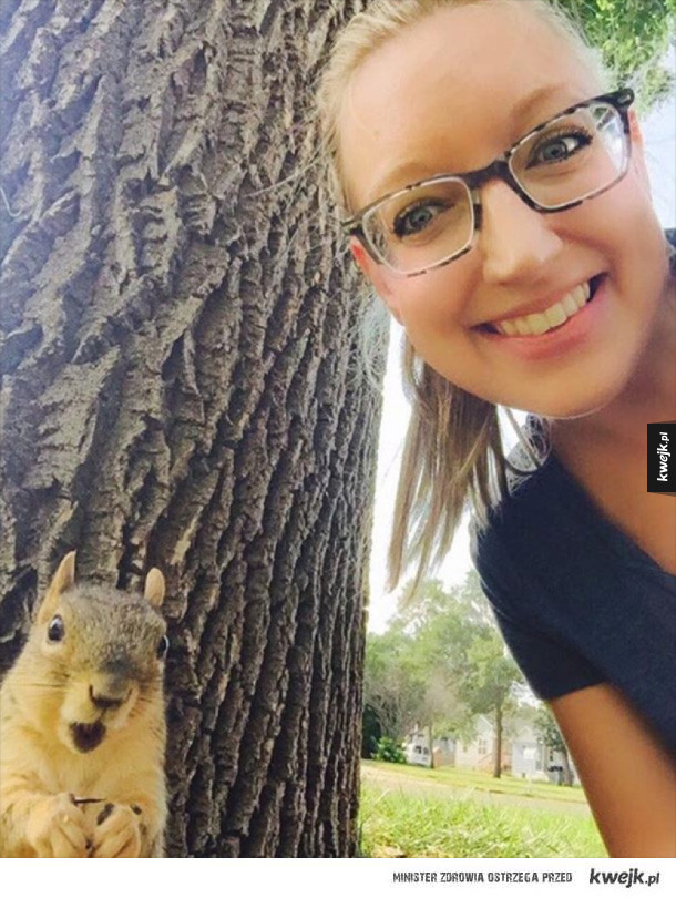 selfie z wiewiórką