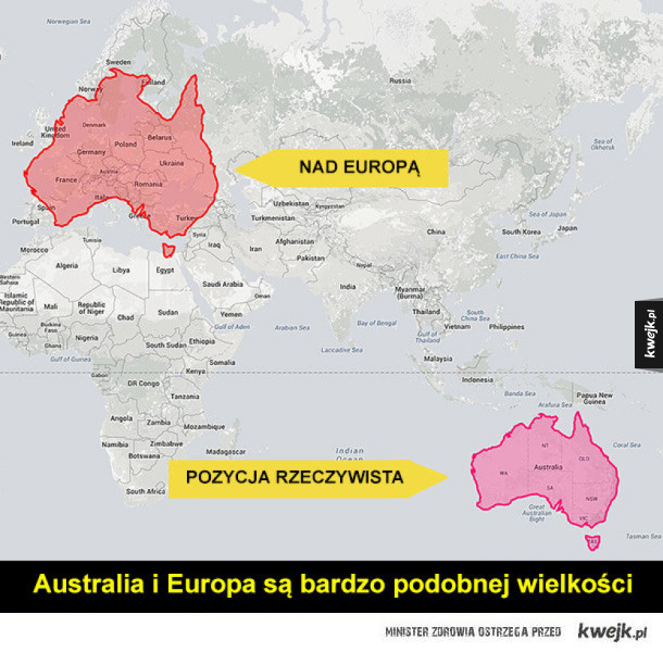 Prawdziwa wielkość państw na mapie