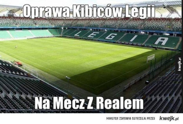 Legia-Real w Warszawie przy pustych trybunach