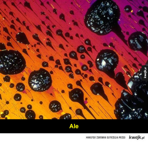Różne alkohole pod mikroskopem