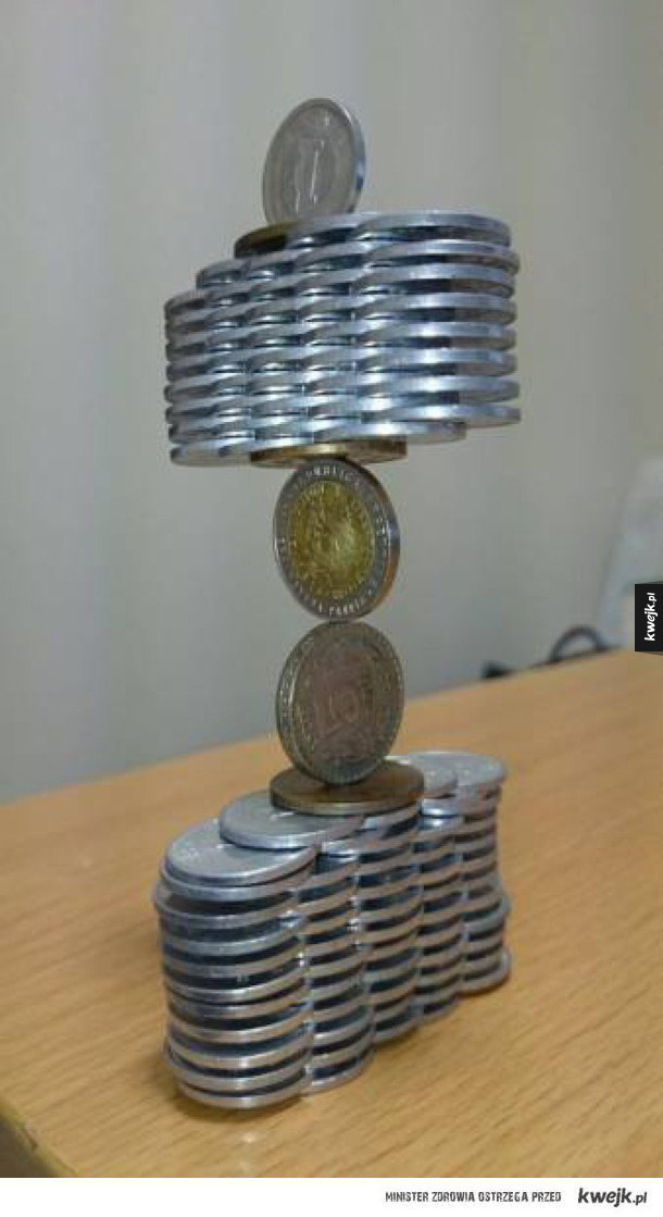 Niesamowite układy z monet, bez użycia kleju