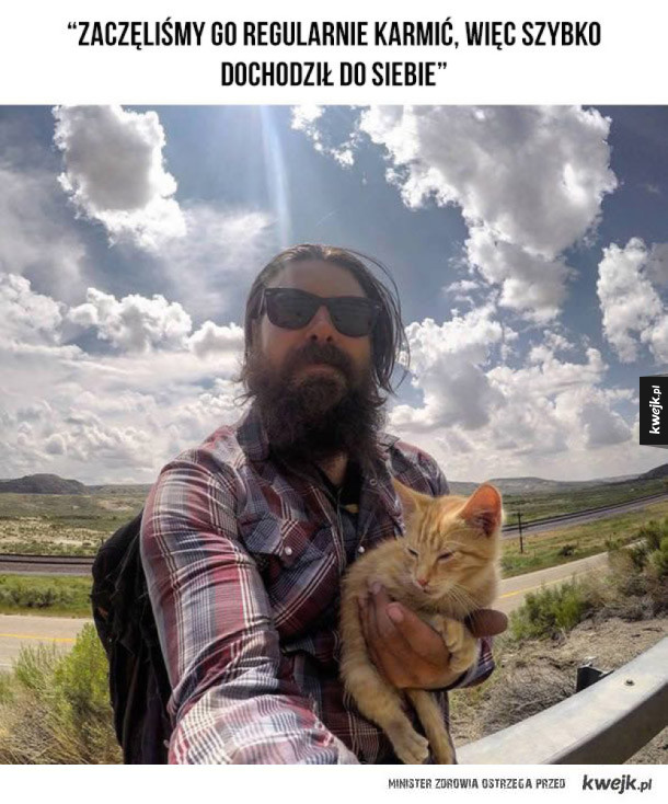 Wzruszająca historia kotka ocalonego przez motocyklistów