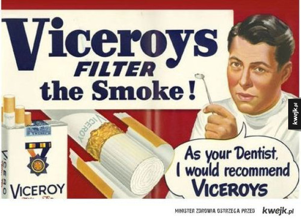 Dawne reklamy "zdrowych" papierosów