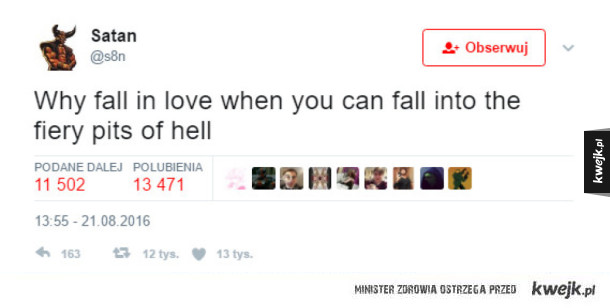 Szatan i jego konto na Twitterze