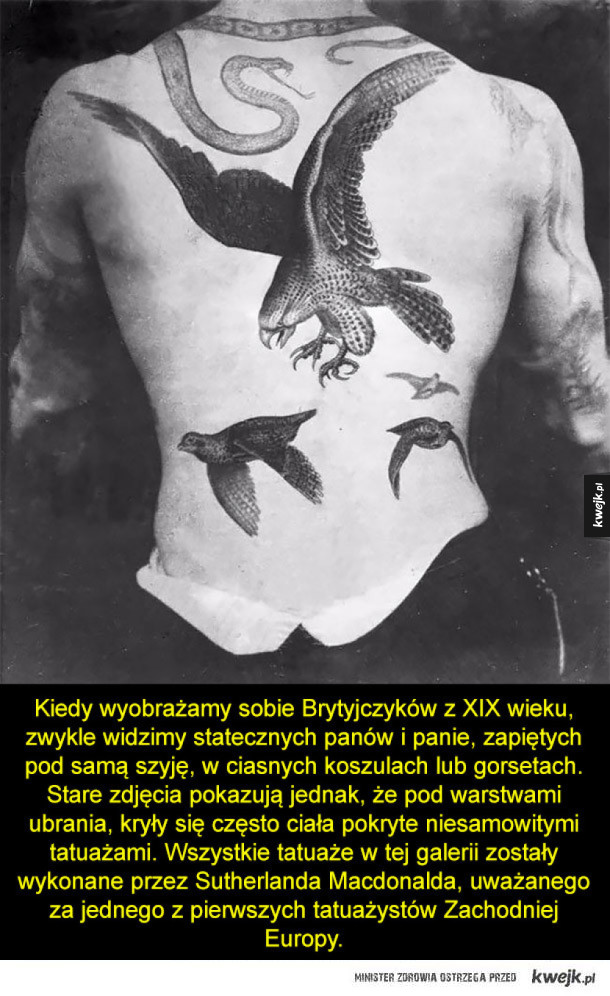 Niesamowite, wiktoriańskie tatuaże