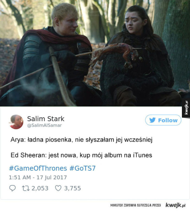Internauci reagują na obecność Eda Sheerana w Grze o Tron