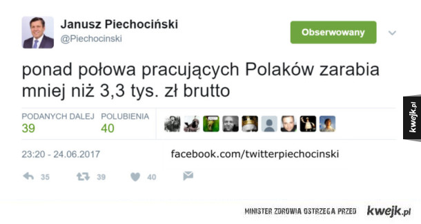 Mądrości z twittera Janusza Piechocińskiego