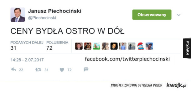 Mądrości z twittera Janusza Piechocińskiego