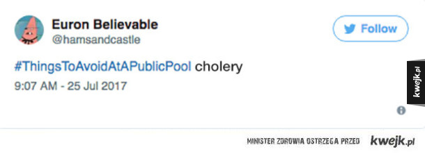 Twitter radzi, czego unikać na publicznym basenie