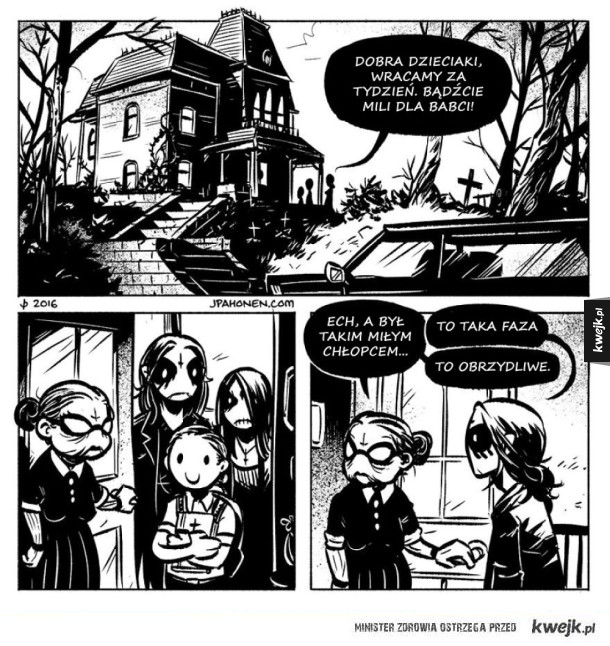 Komiksy z przygodami uroczej, black metalowej rodzinki