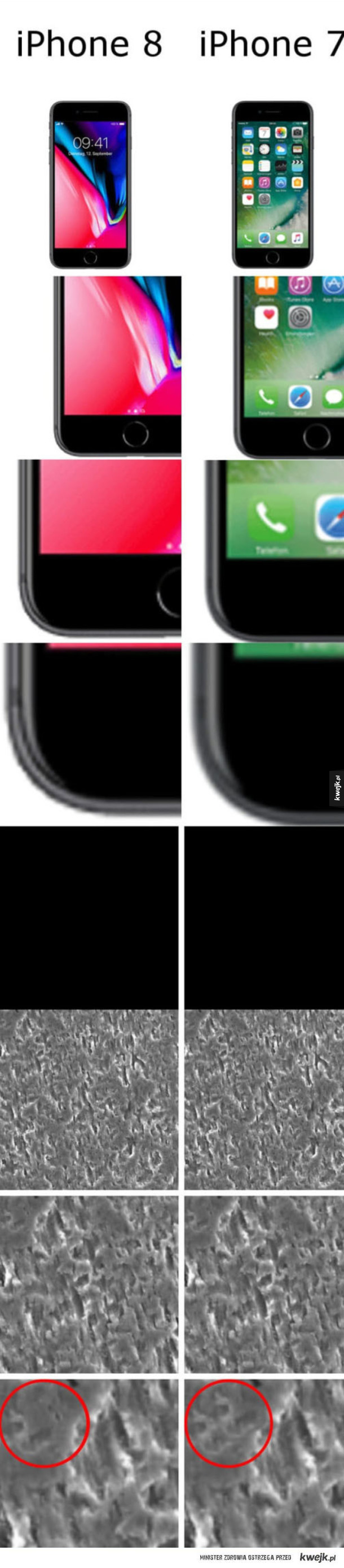 Oto różnice między iPhone 7 a 8
