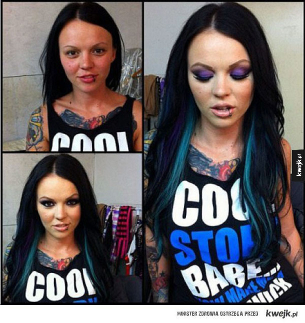 Kobiety przed i po makijażu