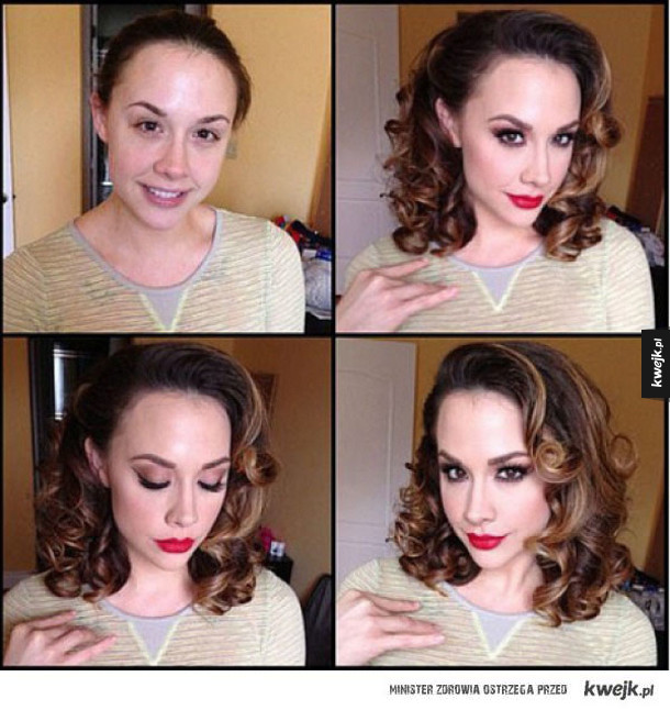 Kobiety przed i po makijażu
