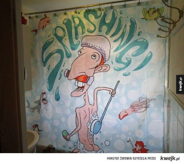 Zasłony prysznicowe dla ludzi z poczuciem humoru