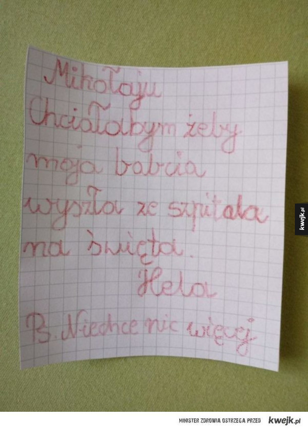 Wzruszające listy do Świętego Mikołaja od polskich dzieci