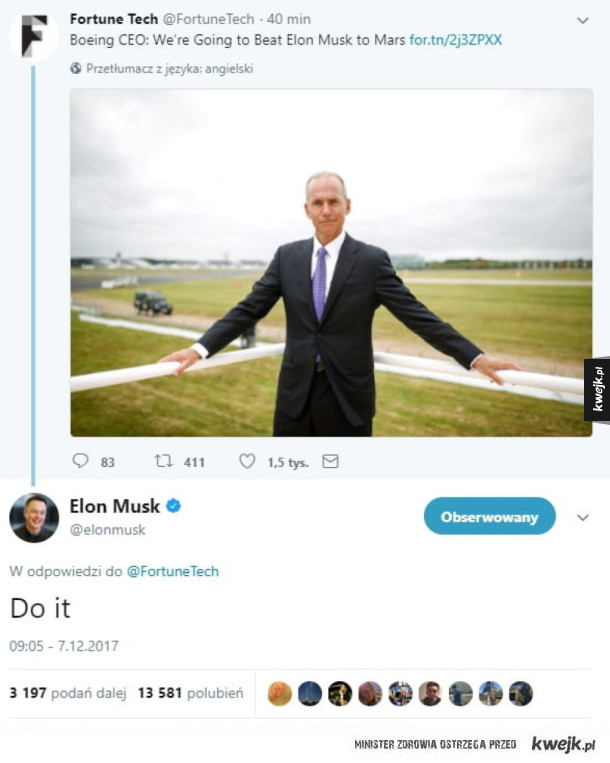 Elon mistrz ciętej riposty 