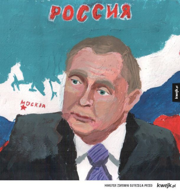 Najlepsze dzieła sztuki zgłoszone do konkursu na portret Putina przez rosyjskich uczniów