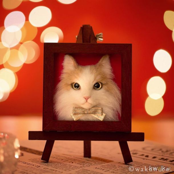 Dziwnie realistyczne portrety kotów autorstwa Wakuneco