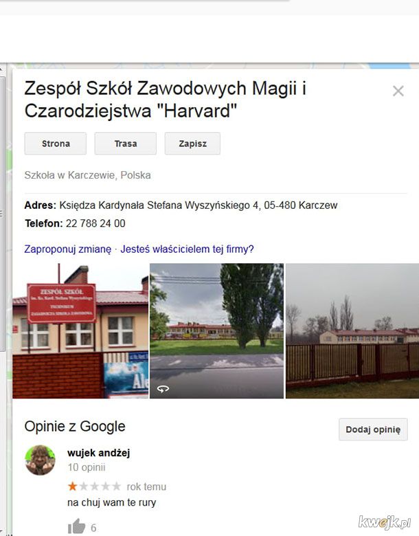 Ktoś na Google pozmieniał nazwy Polskich szkół. Oto efekty!
