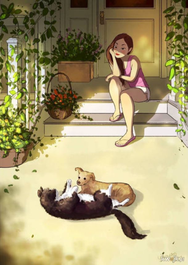 Ilustratorka Yaoyaomva w uroczy sposób pokazuje życie z psem