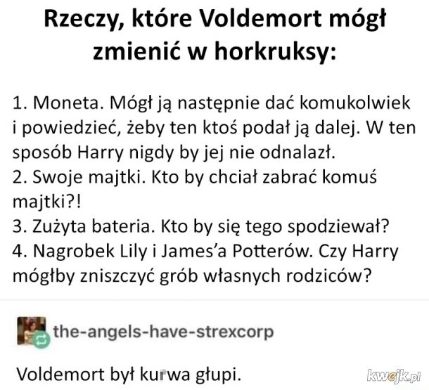 Voldemort nie był za mądry...