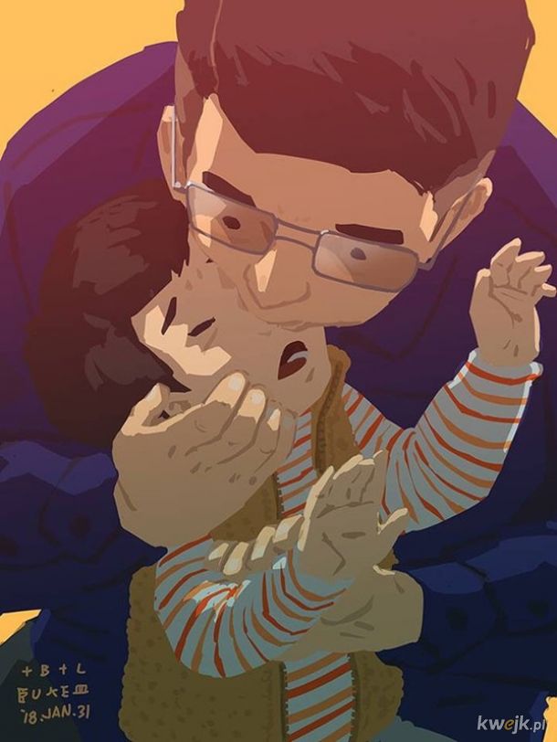 Samotny, japoński tata w uroczy sposób ilustruje, jak to jest wychowywać dziecko