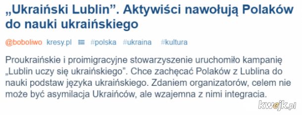 Ukraińcy przyjeżdżają do Polski, więc Polacy mają uczyć się ukraińskiego