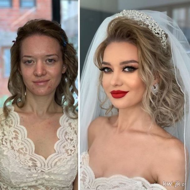 Zdjęcia przed i po zrobieniu makijażu pannom młodym!, obrazek 3